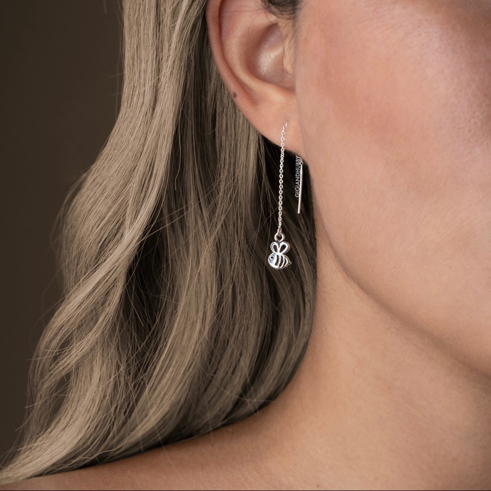 🐝NEW Little Bee Threader Earrings on Sterling 925